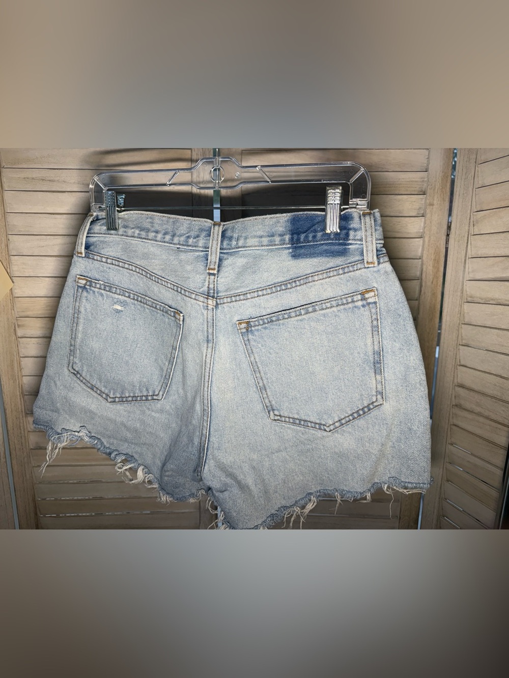 Abercrombie & Fitch Light Wash Distressed Denim Shorts - Picture 2 of 3